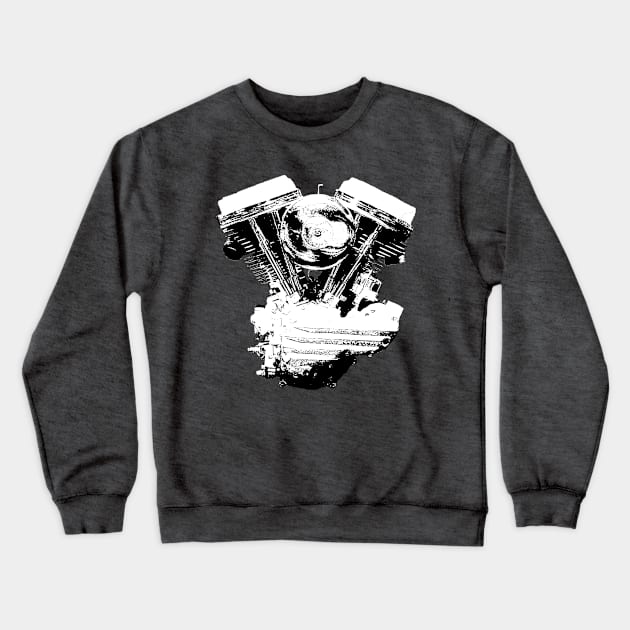 Pale Panhead Crewneck Sweatshirt by motomessage